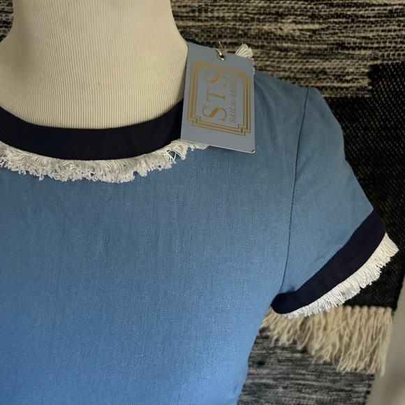 Sail to Sable blue fringe shirt dress NWT size 2 - Picture 4 of 7